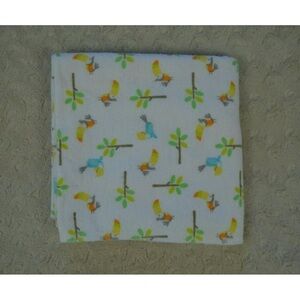 Garanimals Toucan Tropical Bird Baby Receiving Blanket White Yellow Blue Orange